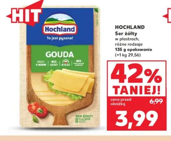 Ser żółty w plastrach Hochland