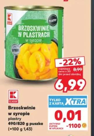 Brzoskwinie w syropie plastry K-Classic