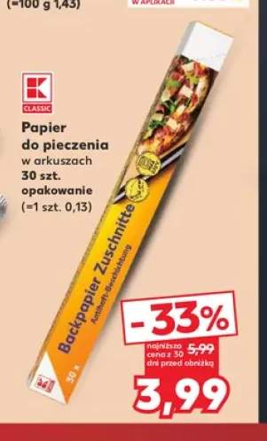 Papier do pieczenia w arkuszach K-Classic