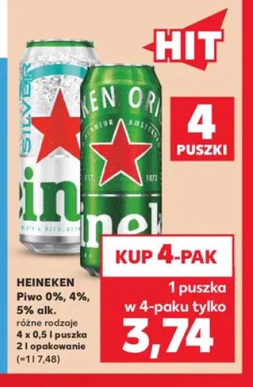 Piwo Heineken Silver 4-pak +1 wariant