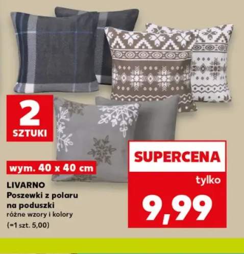 Poszewki z polaru na poduszki 40x40 cm 2-pak Livarno