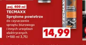 Sprężone powietrze do czyszczenia sprzętu biurowego i innych urządzeń elektrycznych Tecmaxx