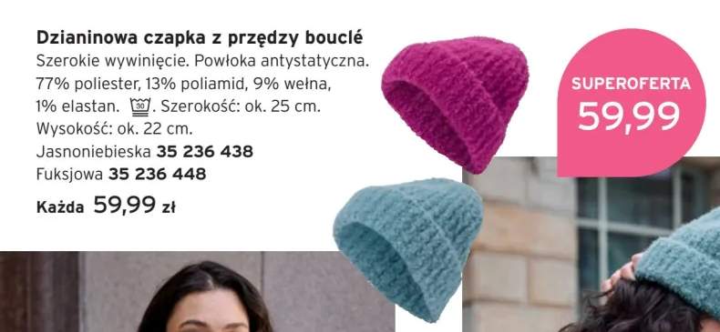 Dzianinowa czapka z przędzy bouclé Tchibo
