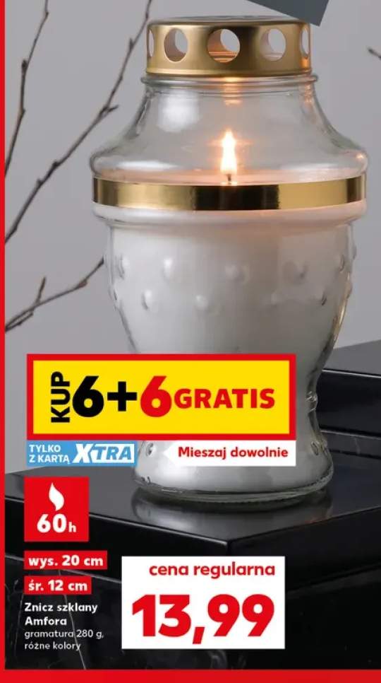 Znicz szklany Amfora