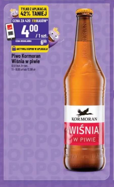 Piwo Kormoran Wiśnia w piwie