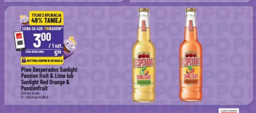Piwo Desperados Sunlight Red Orange & Passionfruit +1 wariant