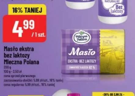 Masło ekstra bez laktozy Mleczna Polana