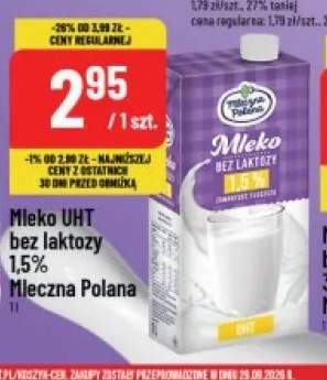 Mleko UHT bez laktozy Mleczna Polana 1,5%