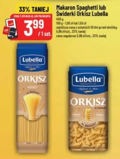 Makaron Spaghetti Orkisz Lubella +1 wariant
