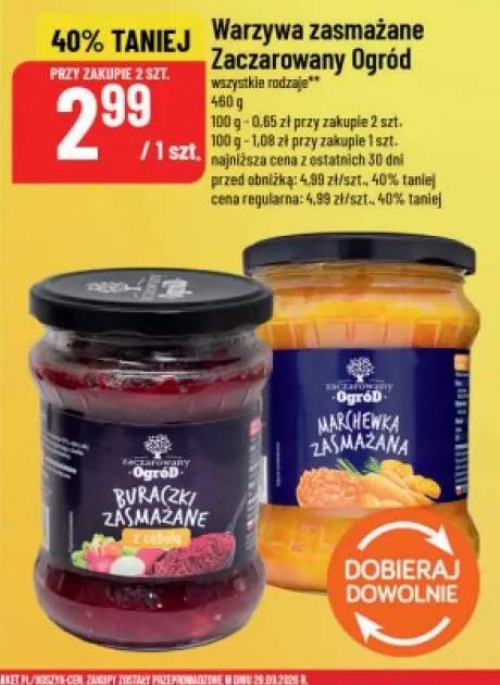 Warzywa zasmażane Buraczki zasmażane z cebulą Zaczarowany Ogród +1 wariant