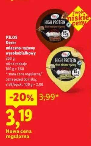 Deser mleczno-ryżowy wysokobiałkowy Pilos