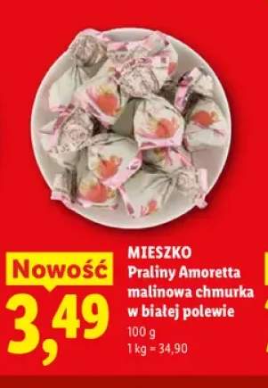 Praliny Amoretta malinowa chmurka w białej polewie Mieszko