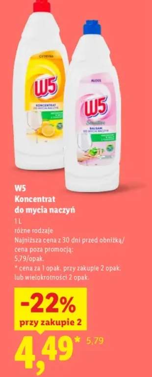 Koncentrat do mycia naczyń cytryna W5 +1 wariant