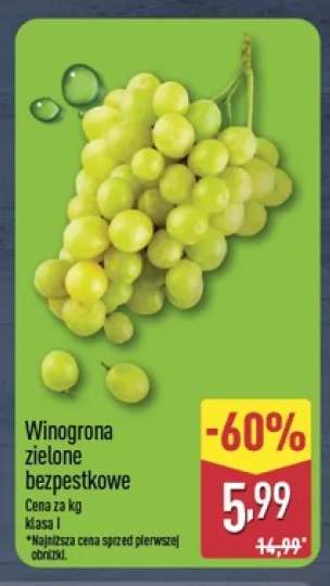 Winogrona zielone bezpestkowe