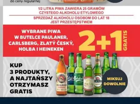 Piwa w butelce Paulaner, Carlsberg, Zlatý Český, Holba i Heineken +6 wariantów