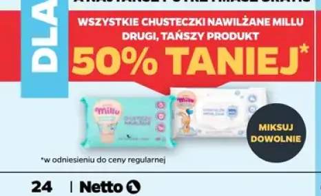 Chusteczki nawilżane Millu +1 wariant