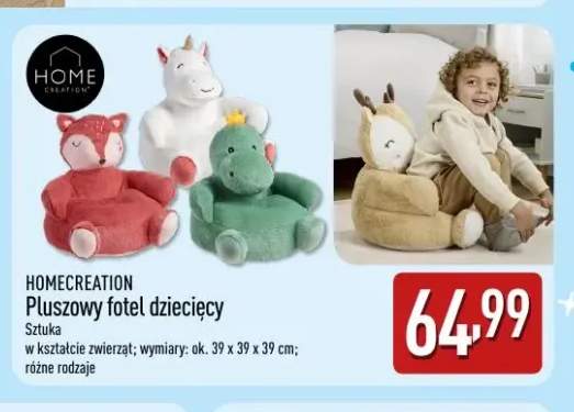 Pluszowy fotel dziecięcy Home Creation