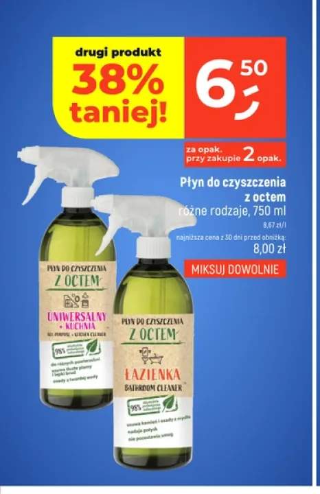 Płyn do czyszczenia z octem uniwersalny + kuchnia +1 wariant