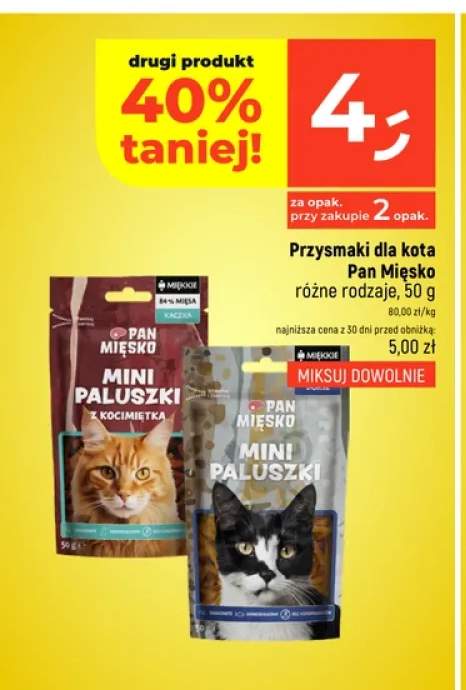 Przysmaki dla kota Mini Paluszki kaczka z kocimiętką Pan Mięsko +1 wariant