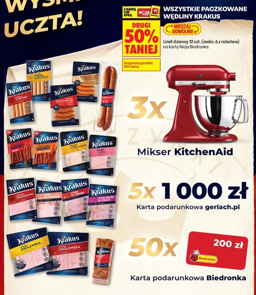 Paczkowane wędliny Krakus +16 wariantów