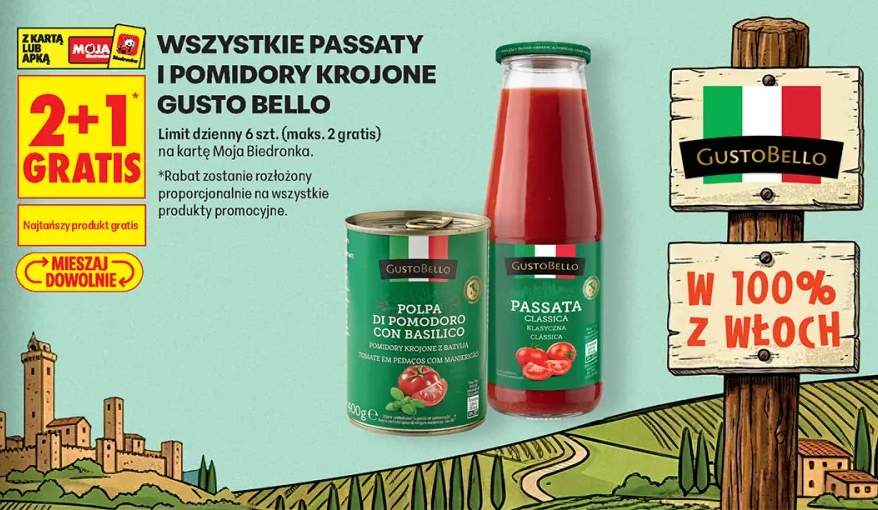 Passaty i pomidory krojone Gusto Bello +2 warianty