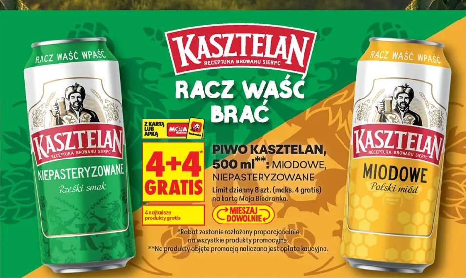 Piwo Kasztelan Miodowe +1 wariant