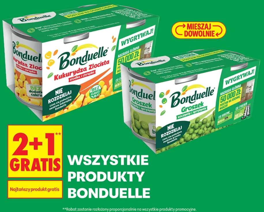 Groszek soczysty i sprężysty Bonduelle 2-pak +2 warianty
