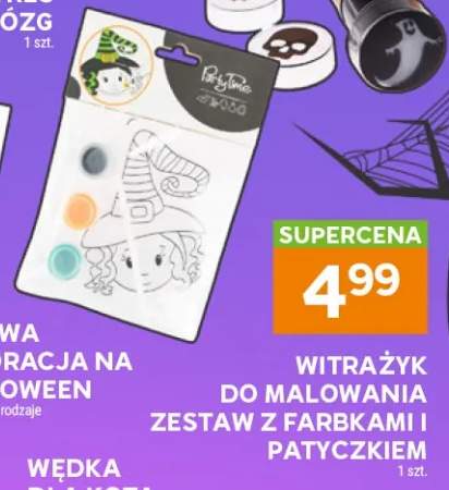 Witrażyk do malowania zestaw z farbkami i patyczkiem Party Time