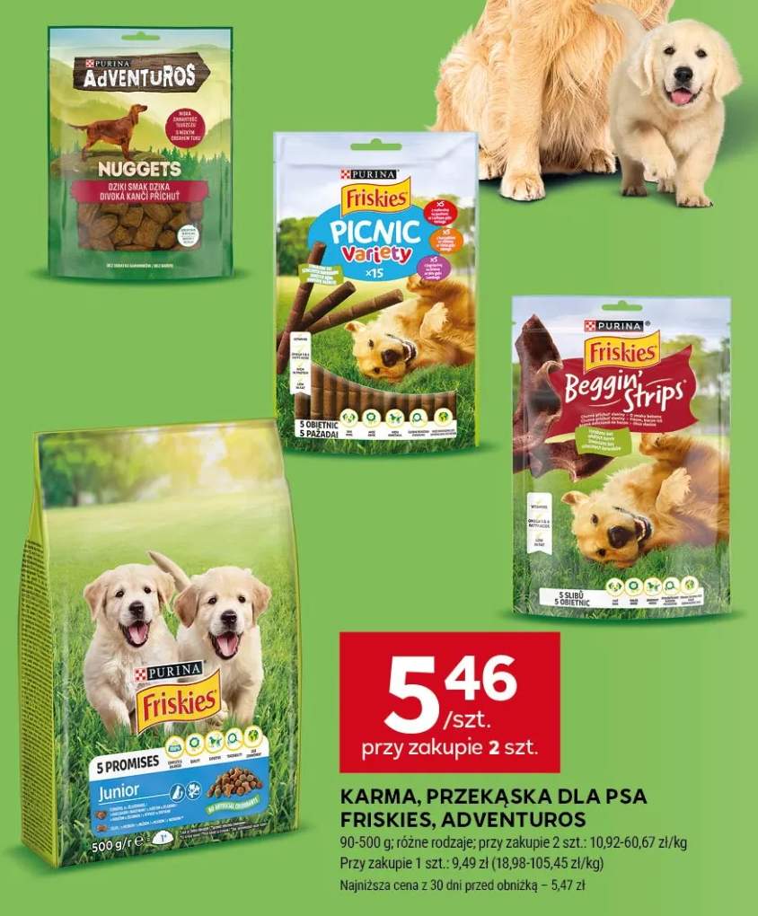 Przekąska dla psa Adventuros Nuggets dziki smak dzika Purina +3 warianty