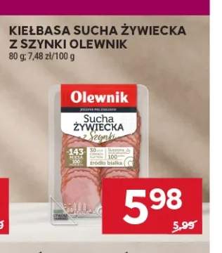 Kiełbasa sucha żywiecka z szynki Olewnik