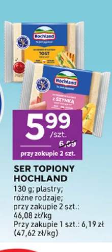 Ser topiony w plastrach tost Hochland +1 wariant