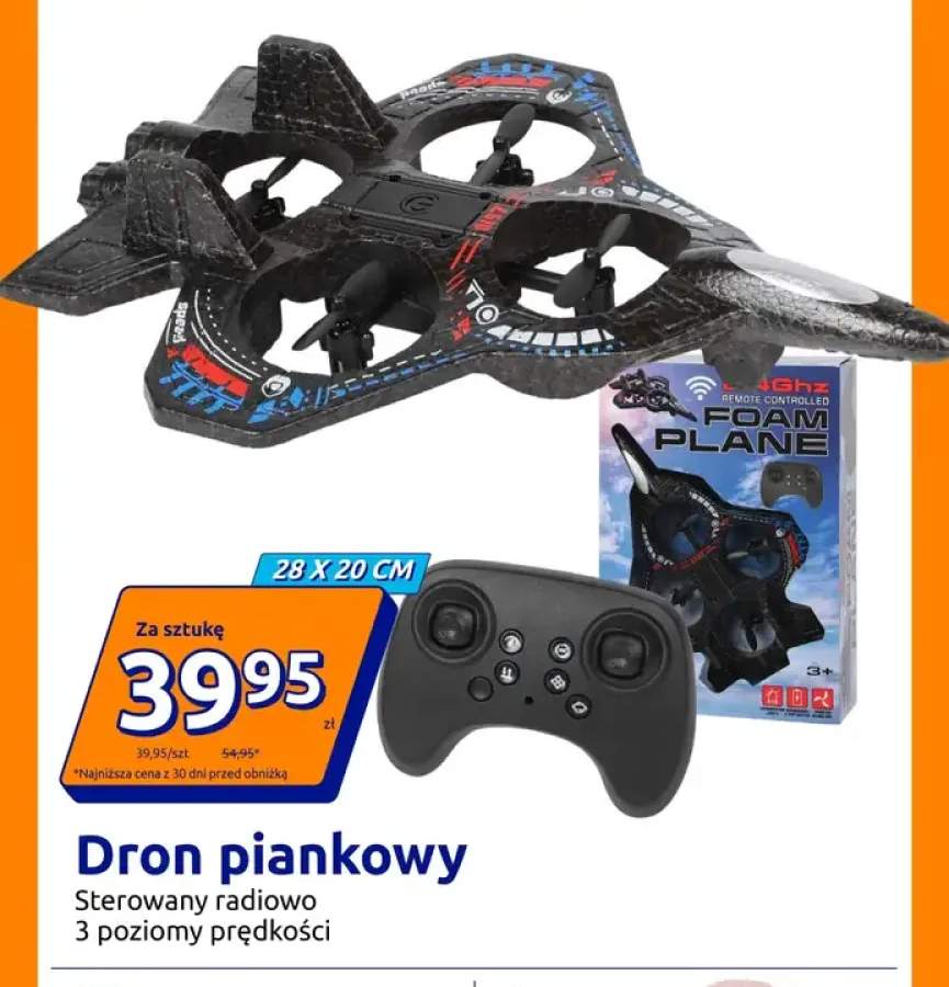 Dron piankowy sterowany radiowo