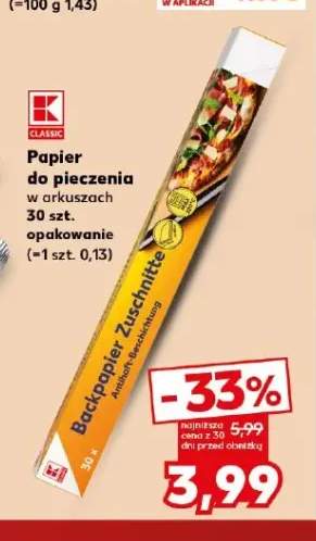 Papier do pieczenia w arkuszach K-Classic