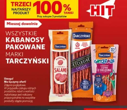 Kabanosy pakowane marki Tarczyński +3 warianty