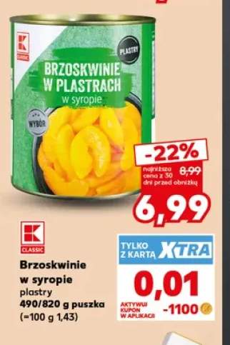 Brzoskwinie w syropie plastry K-Classic