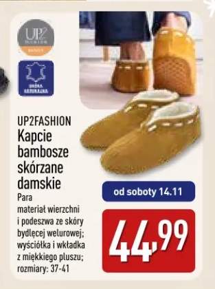 Kapcie bambosze skórzane damskie Up2fashion