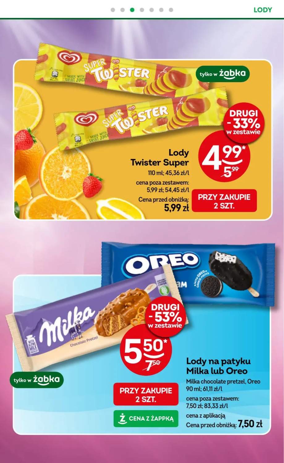 lody owocowe