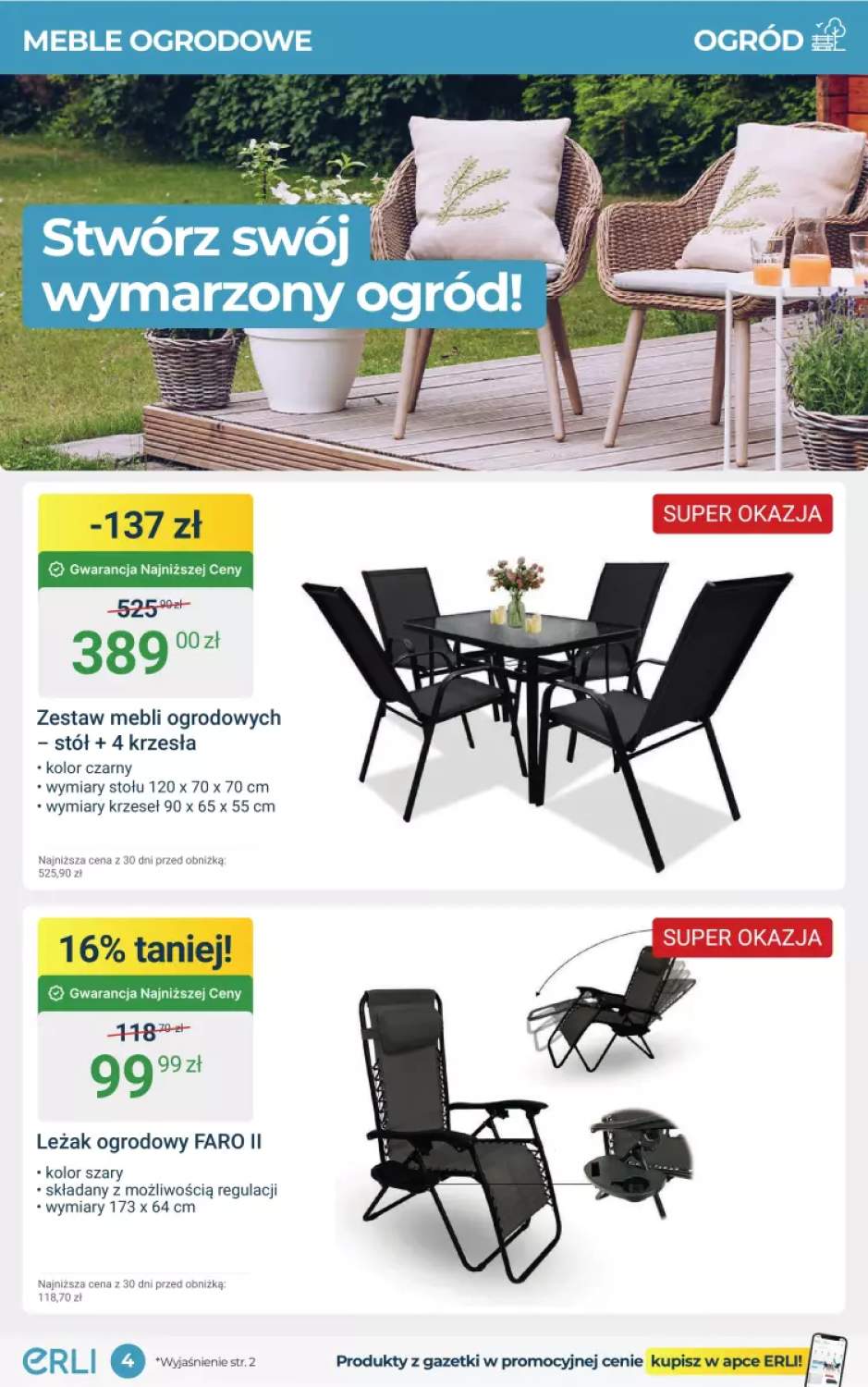 leżak ogrodowy