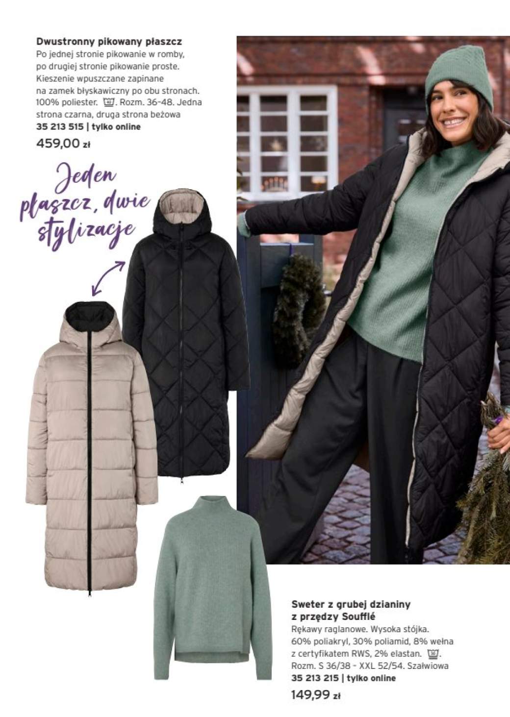 płaszcz pikowany damski