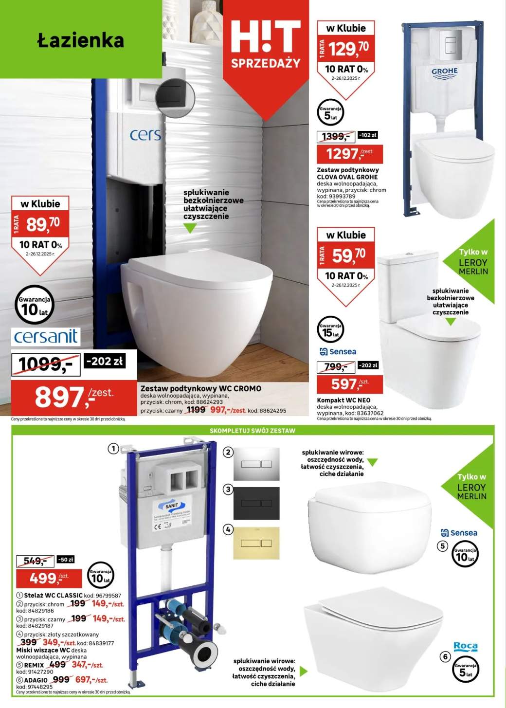 zestaw podtynkowy wc